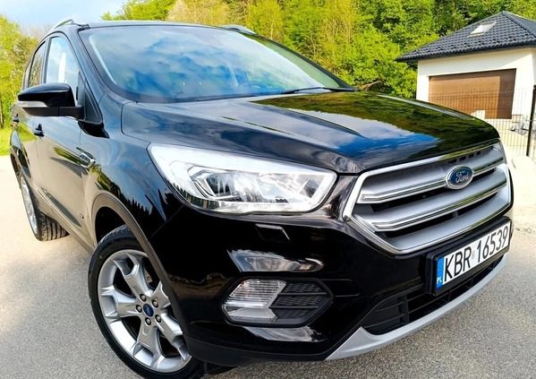 Ford Kuga cena 72600 przebieg: 154927, rok produkcji 2018 z Jedlicze małe 781